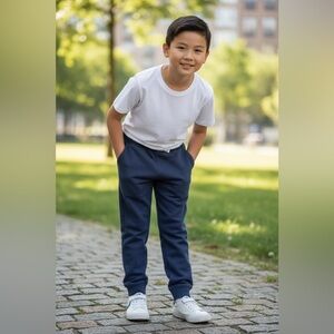 Lightning Bug Boys blue sweatpants joggers 6 pockets pullon elastic waist string